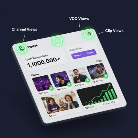 Twitch Channel, VOD & Clip Views