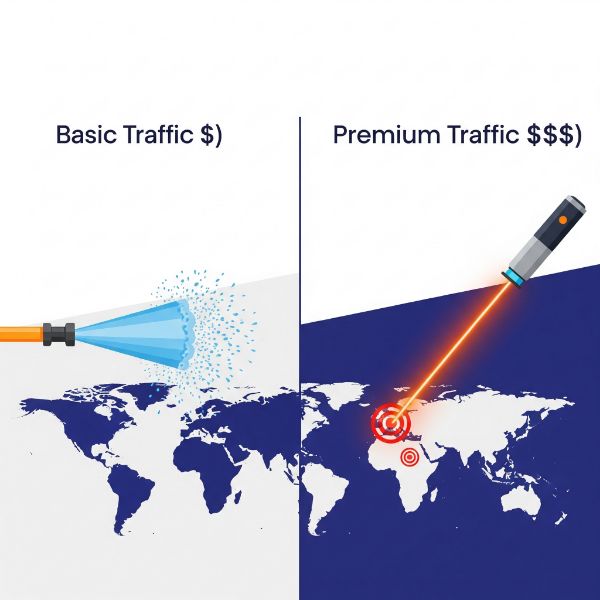 What is the difference between your cheap and expensive traffic services