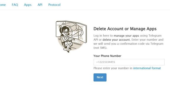 can telegram delete your account