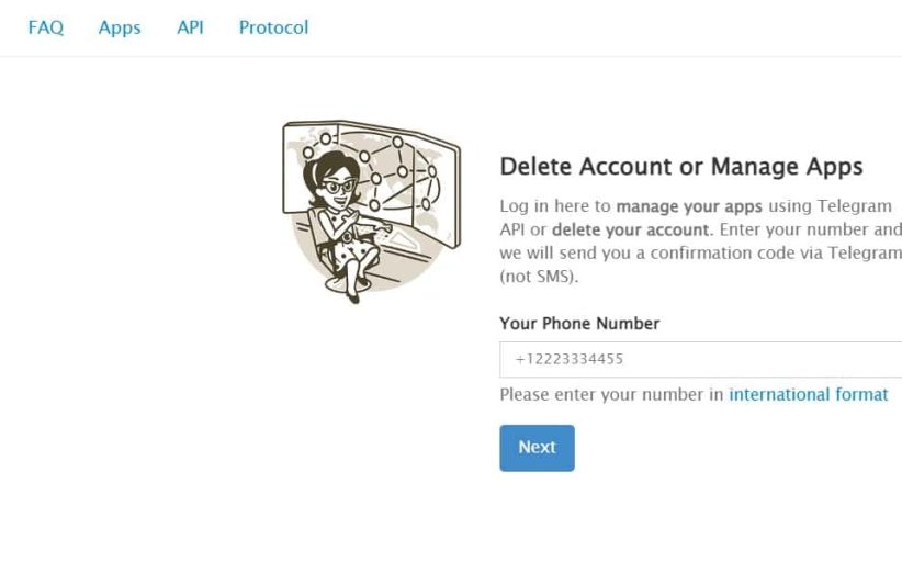 can telegram delete your account