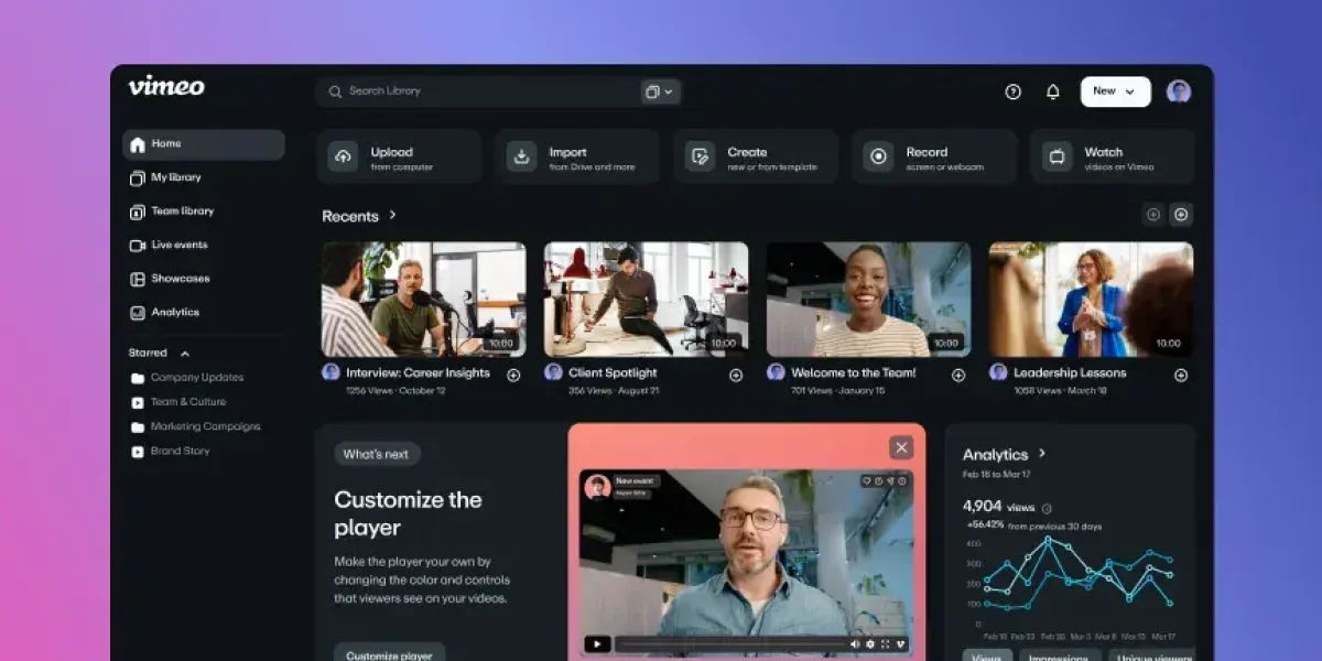 how to save player setting in vimeo
